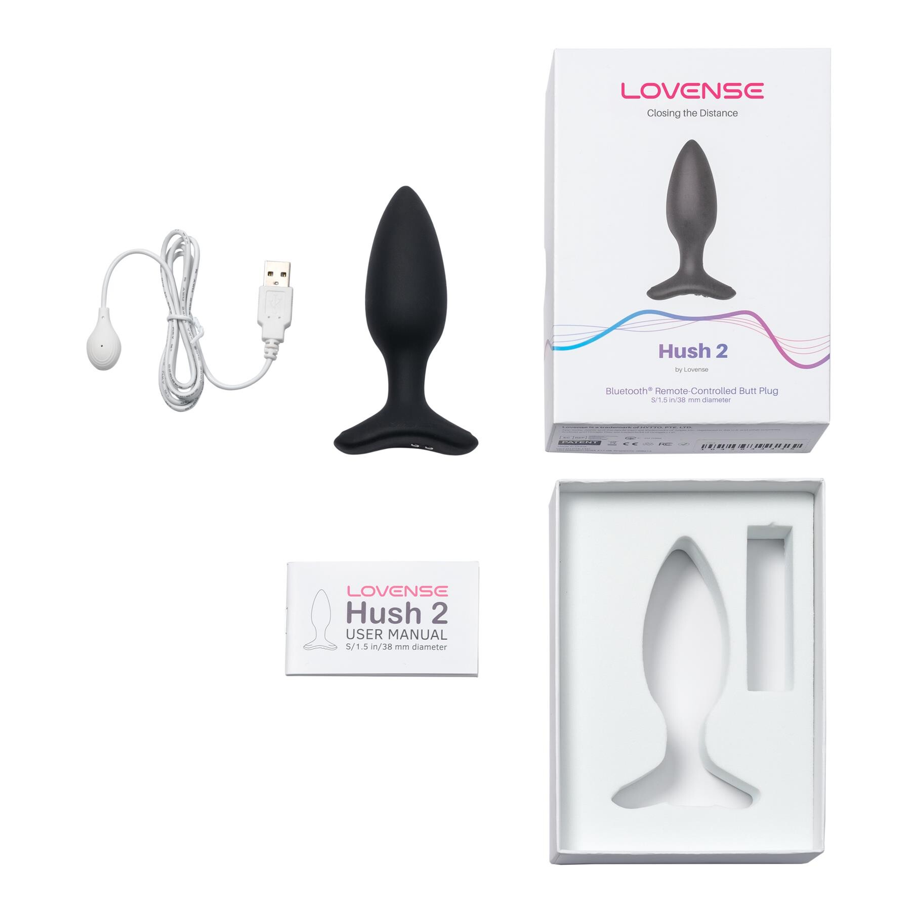 Lovense Hush 2 Bluetooth Vibrating Butt Plug whats inside package