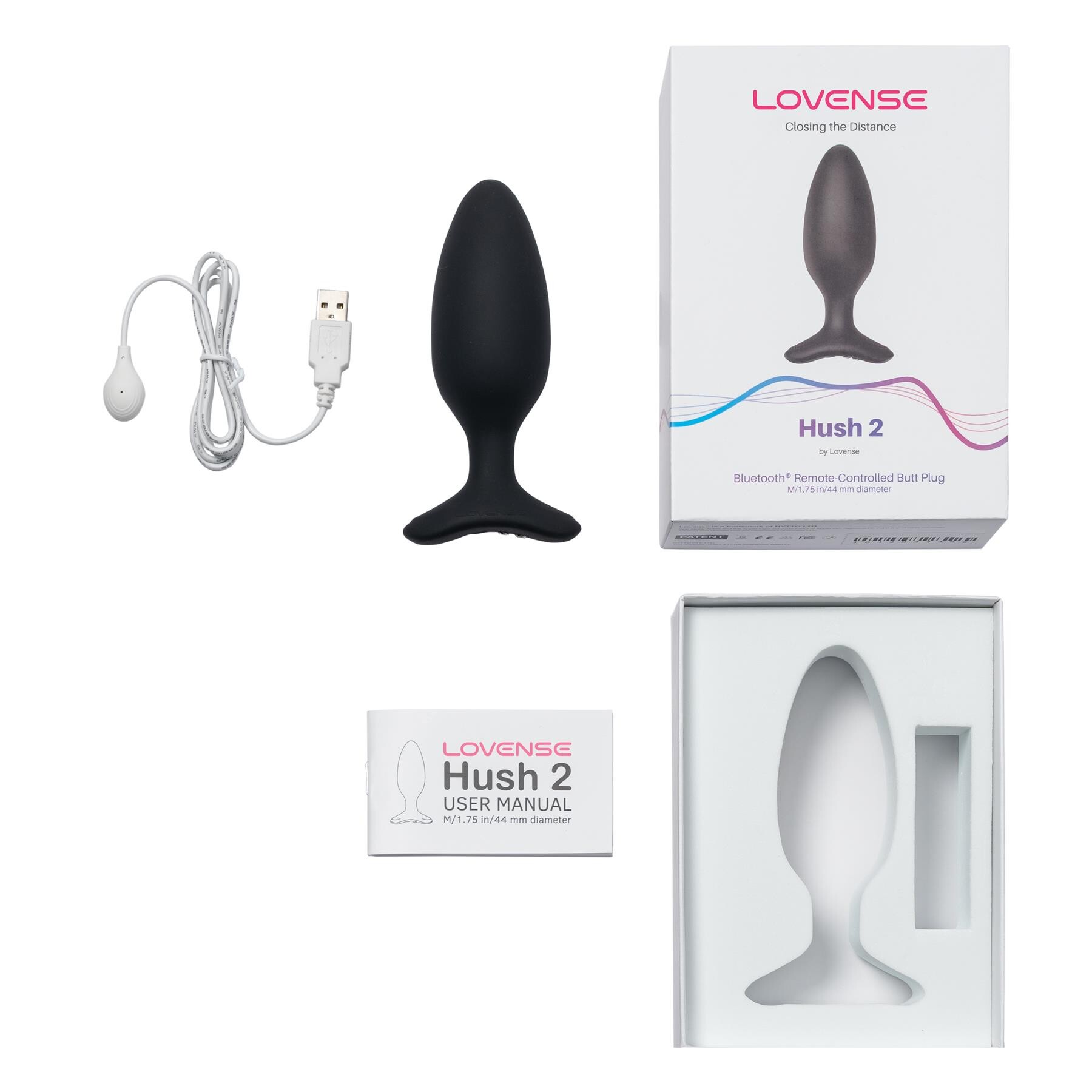 Lovense Hush 2 Bluetooth Vibrating Butt Plug whats inside package