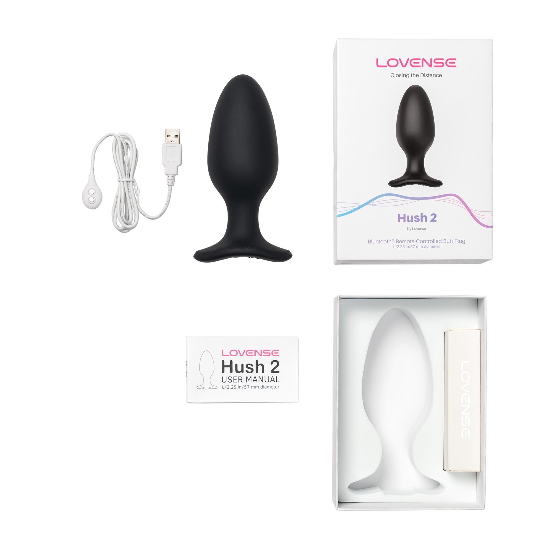 Lovense Hush 2 Bluetooth Vibrating Butt Plug whats inside package
