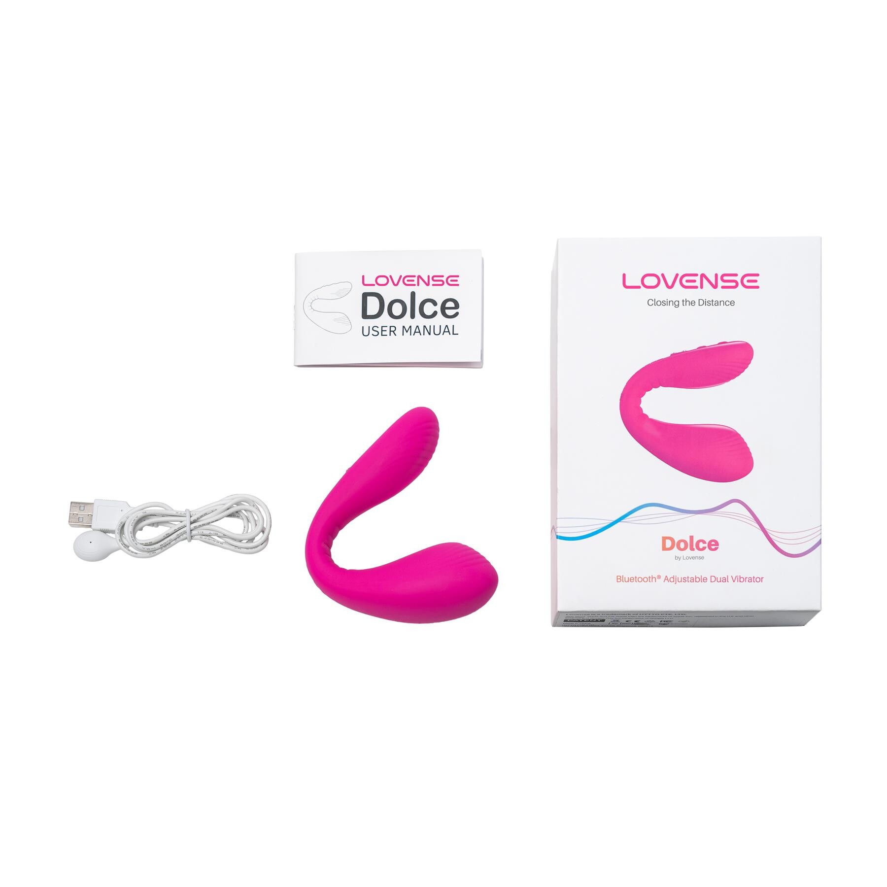 Lovense Dolce Bluetooth Dual Vibrator- product and whats inside package