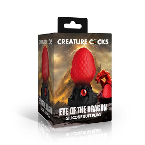 CREATURE COCKS EYE OF THE DRAGON SILICONE BUTT PLUG red packaging