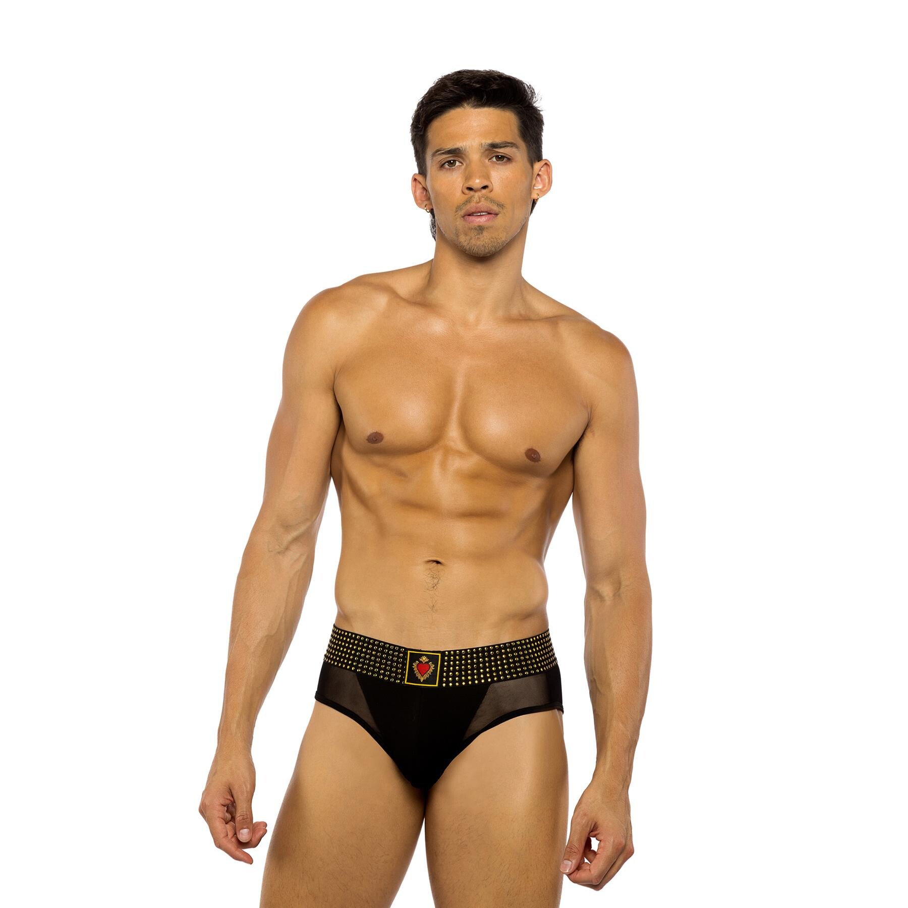Heart Briefs with studded Elastic front