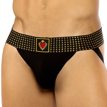 Sacred Heart jockstrap with studded Elastic front cropped