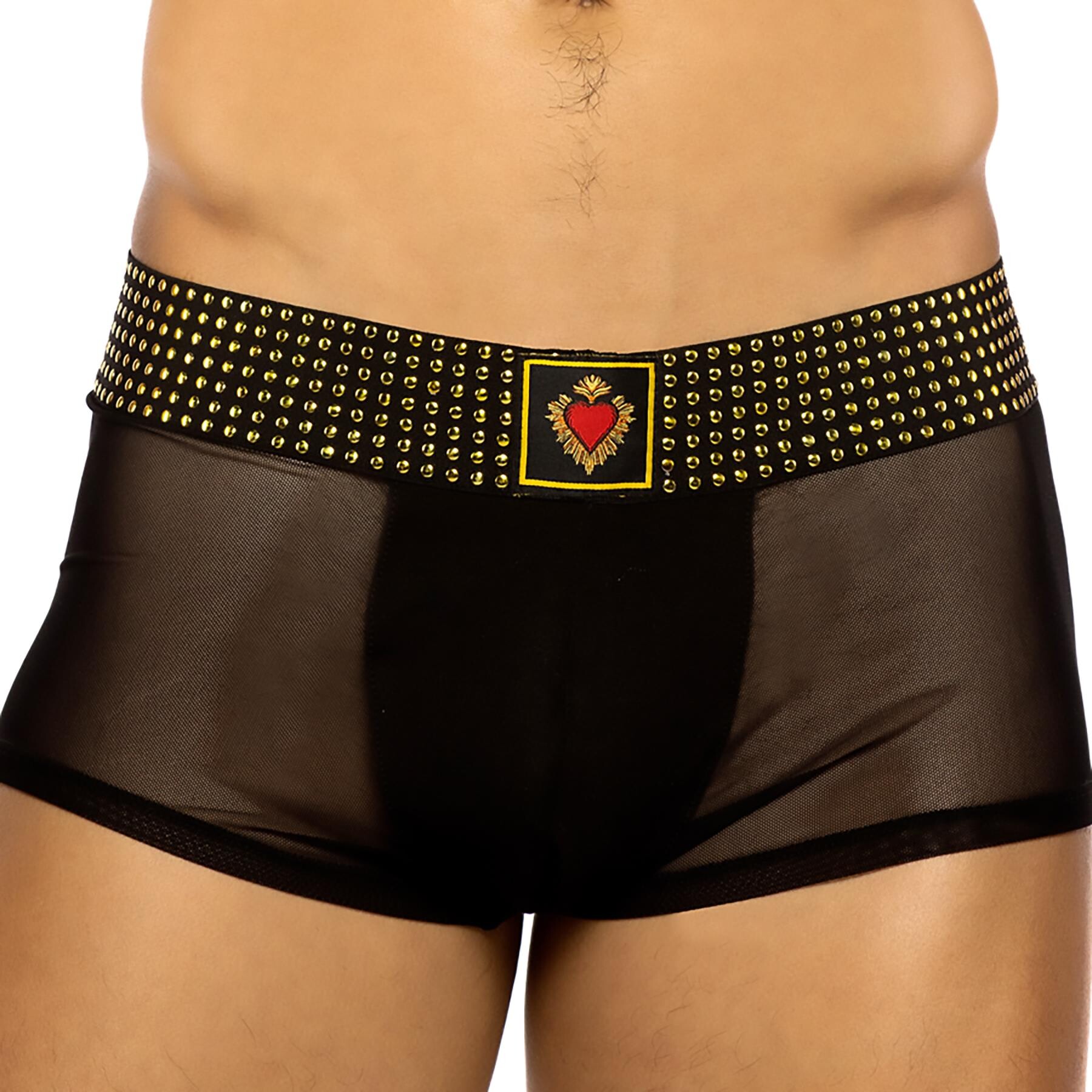 Sacred Heart trunks with studded Elastic front cropped