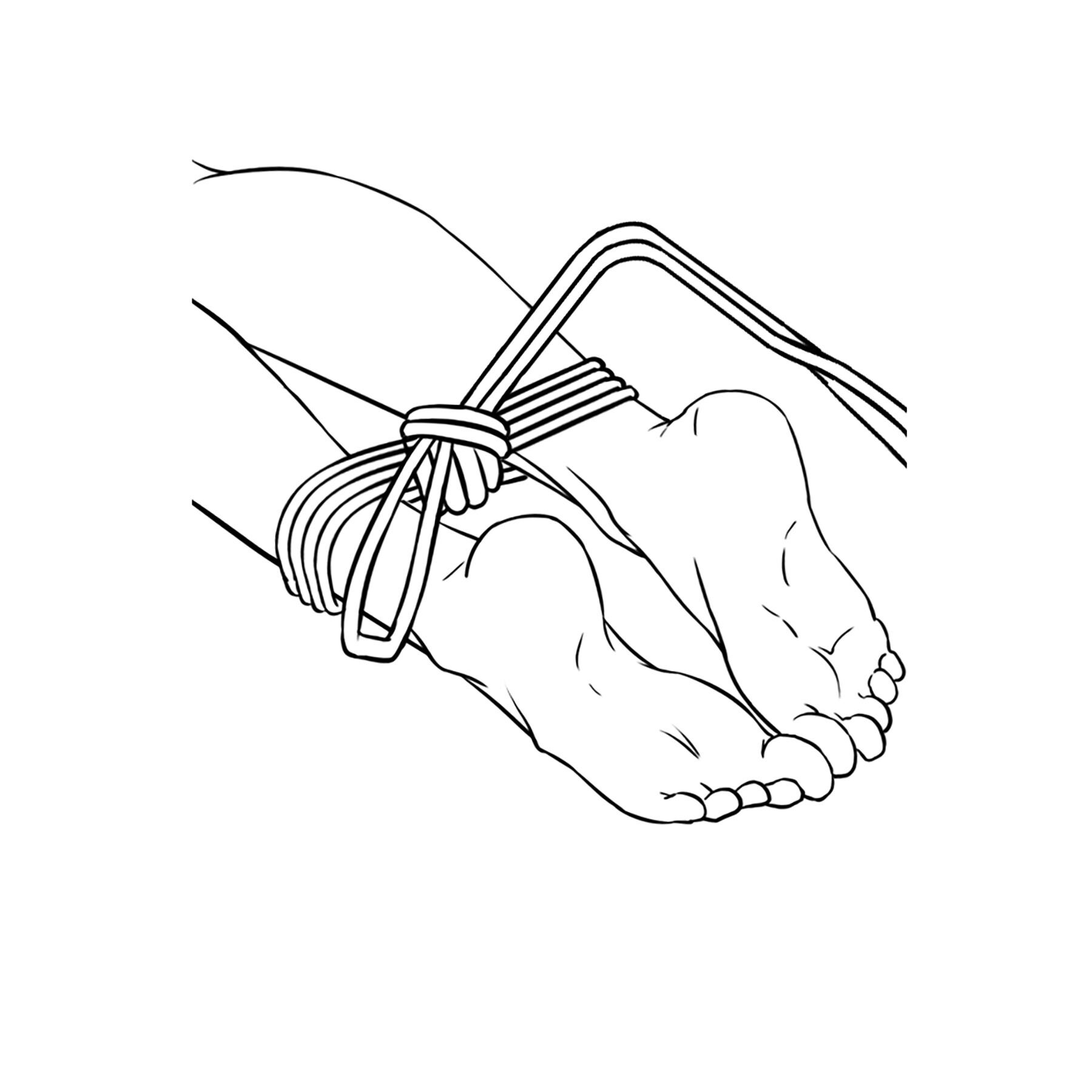 Adam & Eve 10ft Bondage Rope shown tied around ankles