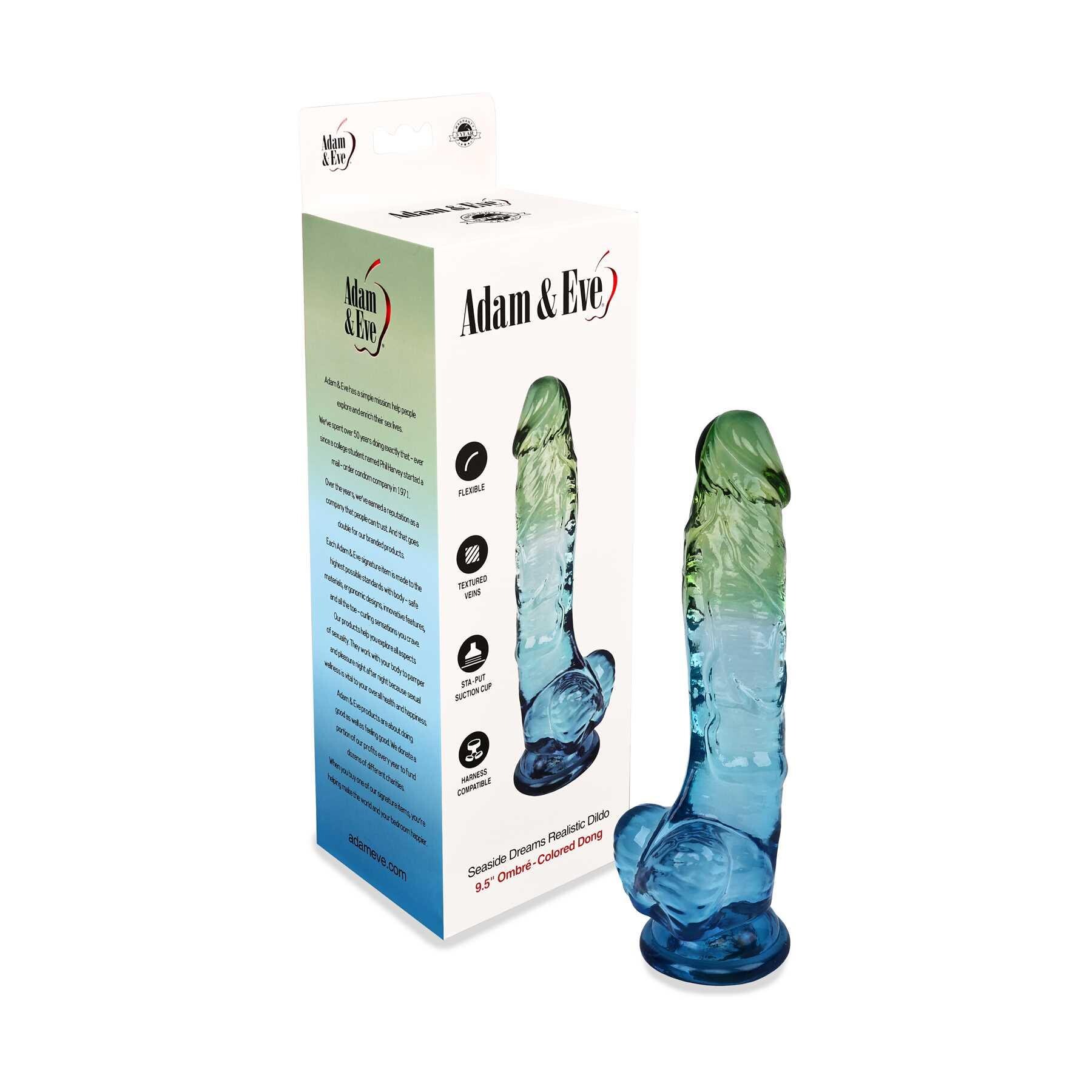 SENSUAL SEASIDE REALISTIC DILDO front of box
