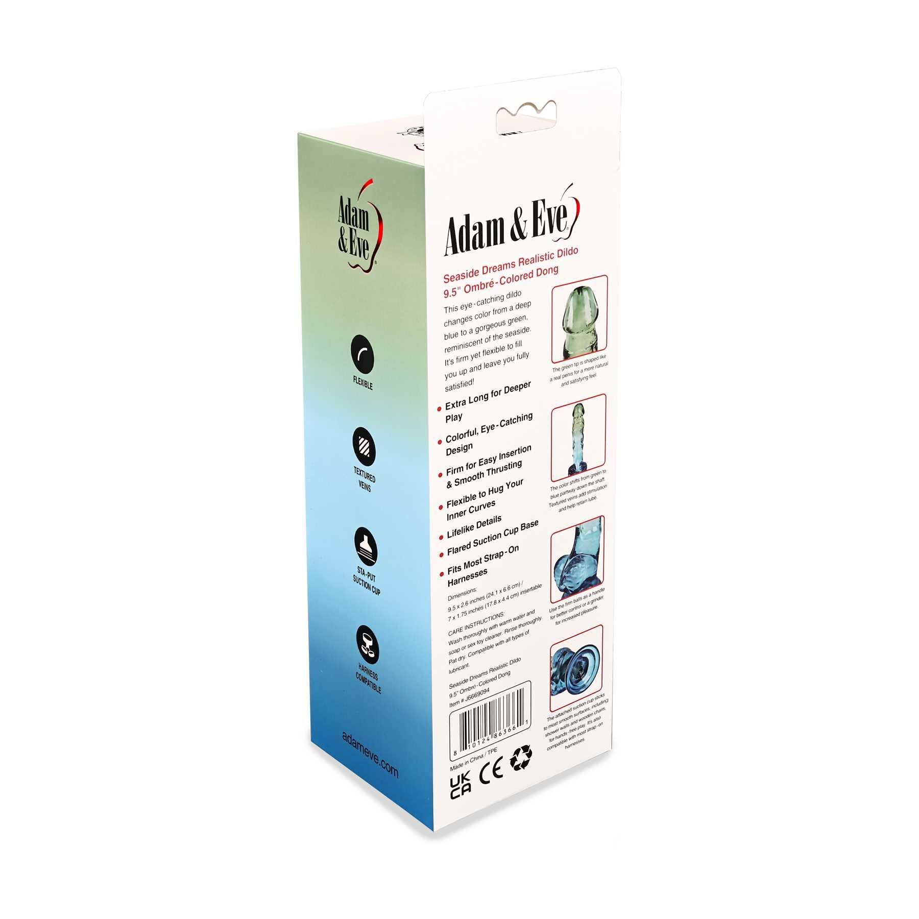 SENSUAL SEASIDE REALISTIC DILDO back of box