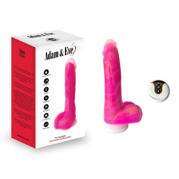 Adam & Eve The Squiggler Dual Density Gyrating Dildo with Remote and package