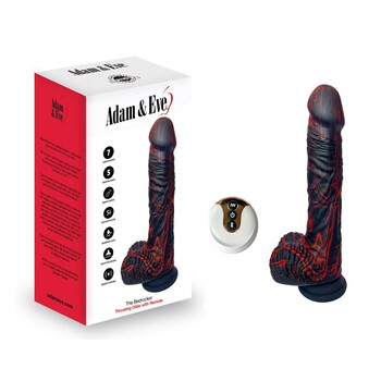 Adam & Eve The Bed Rocker Silicone Thrusting Dildo with Remote and package