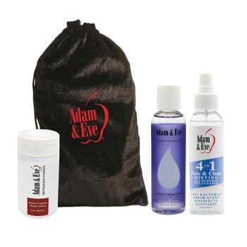 Masturbator Kit with 4 oz Mast lube, toy mist, refresh and bag