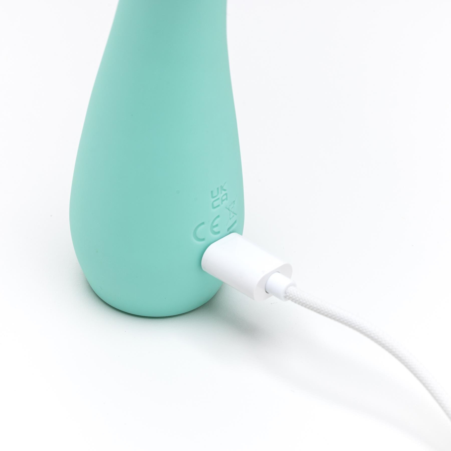 Groovy Glow Ups Flexie G-Spot Vibrator - Showing Where Charging Cable is Placd