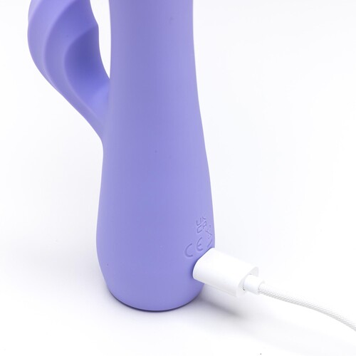 Groovy Glow Ups Wavie Dual Stimulating Vibrator - Showing Where Charging Cable is Placed