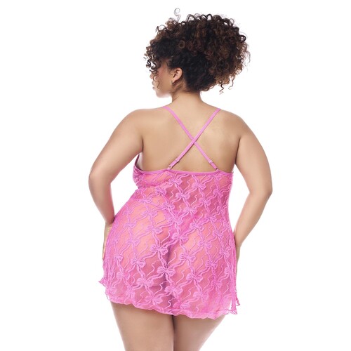 Tied with Desire : Babydoll with matching panty queen size back view