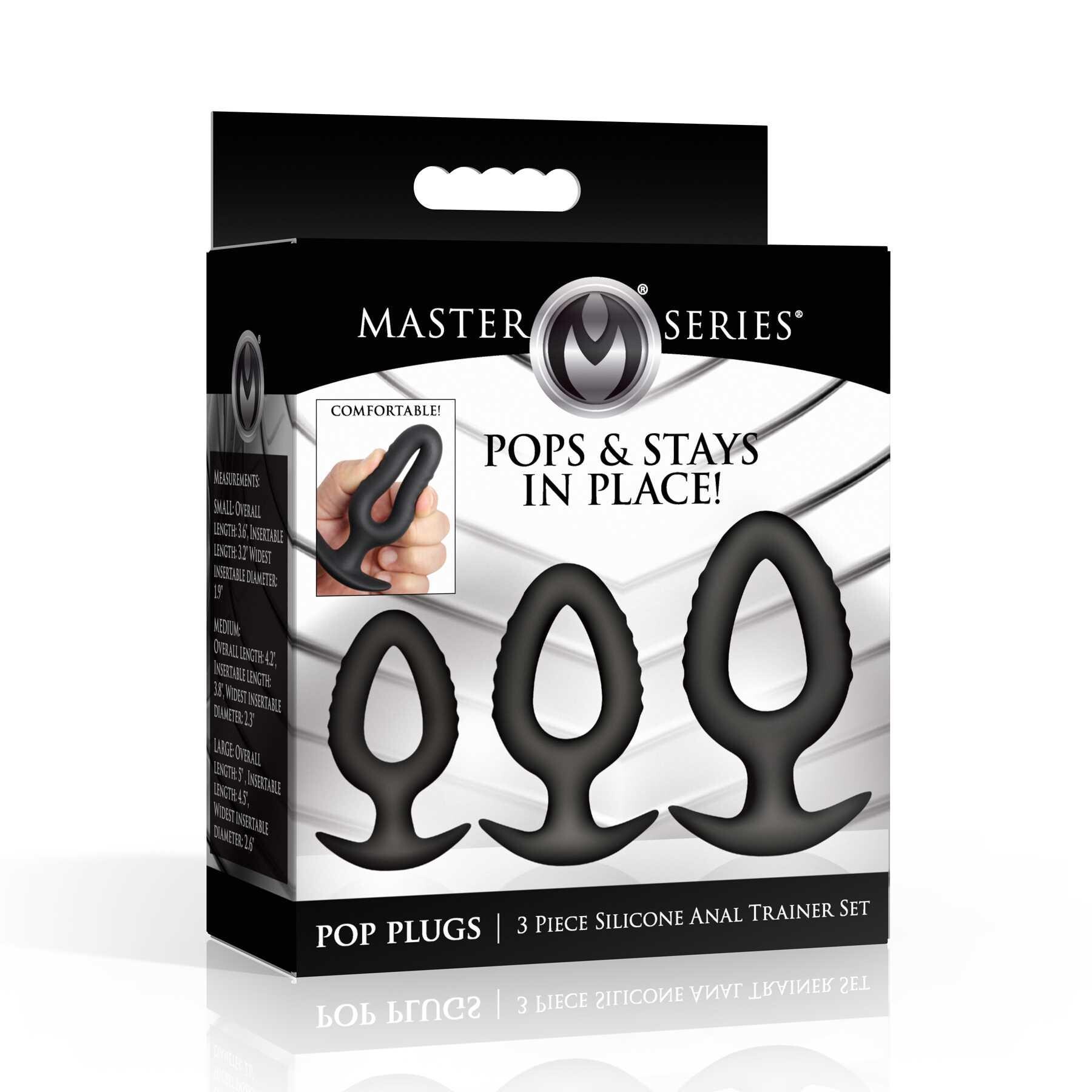 Pop Plugs 3 Piece Hollow Silicone Anal Trainer Set packaging
