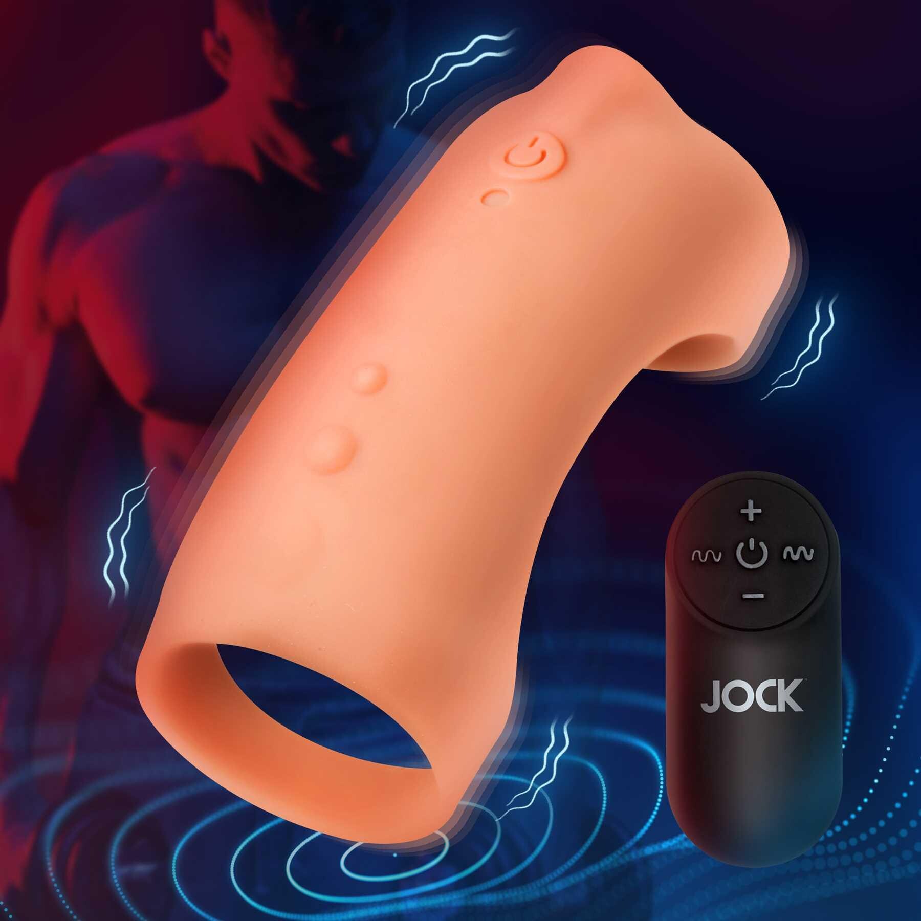 Vibrating Silicone Penis Sleeve with Remote white