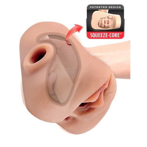 PDX Plus Double Pounder Vibrating Squeeze Stroker white instructions