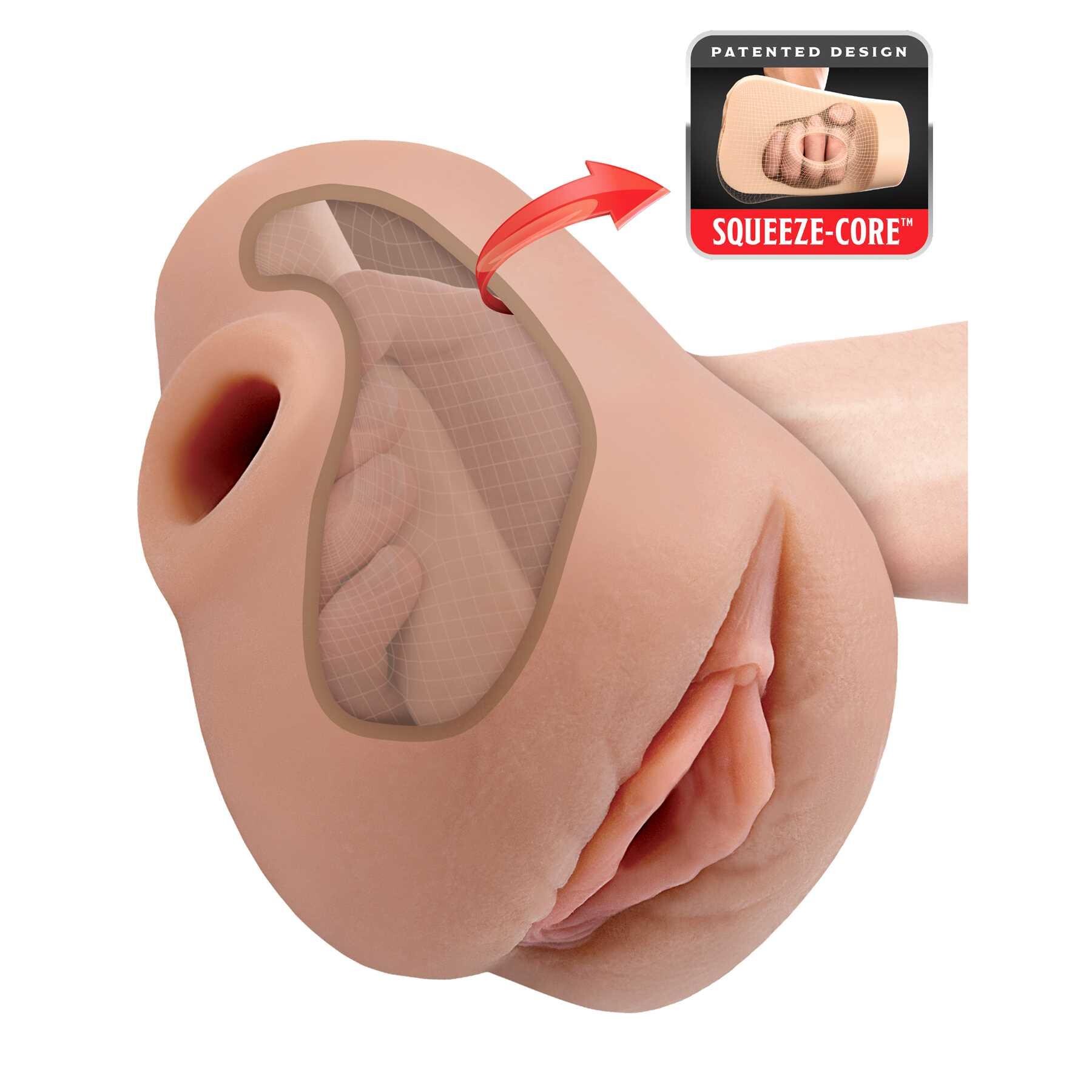 PDX Plus Pussy Pounder Squeeze Stroker brown demonstration