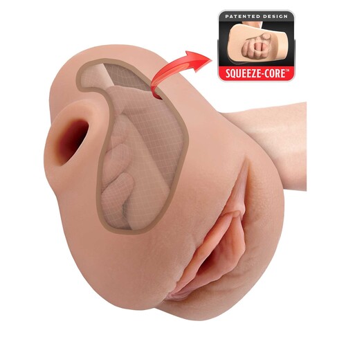PDX Plus Pussy Pounder Squeeze Stroker brown demonstration