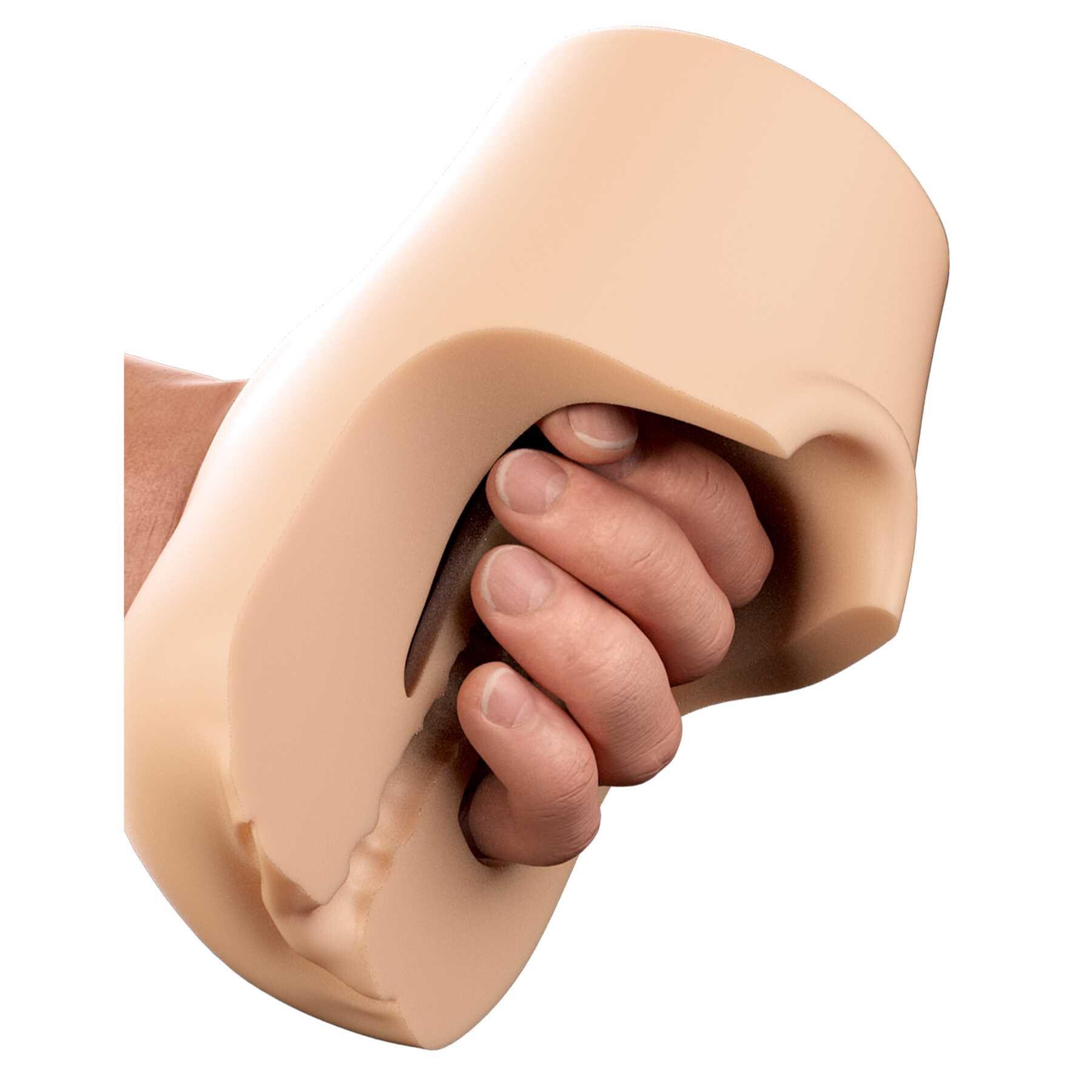 PDX Plus Pussy Pounder Squeeze Stroker white demonstration