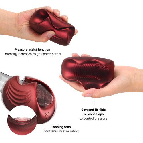 ManMan Sub One Tapping Stimulator red hand held specs