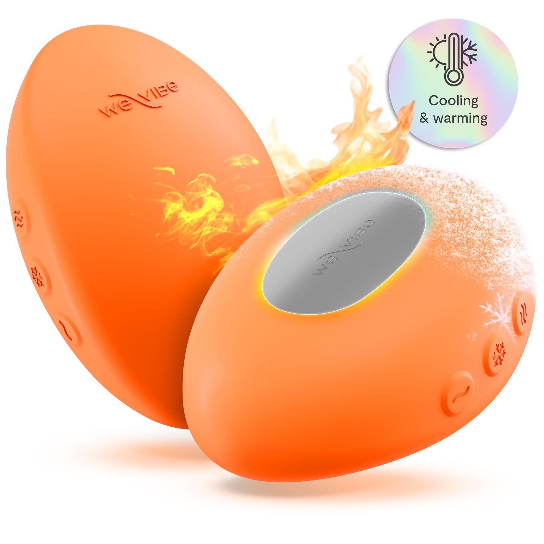 We Vibe Temp - Showing Heat - Orange - Cooling and Warming Icon