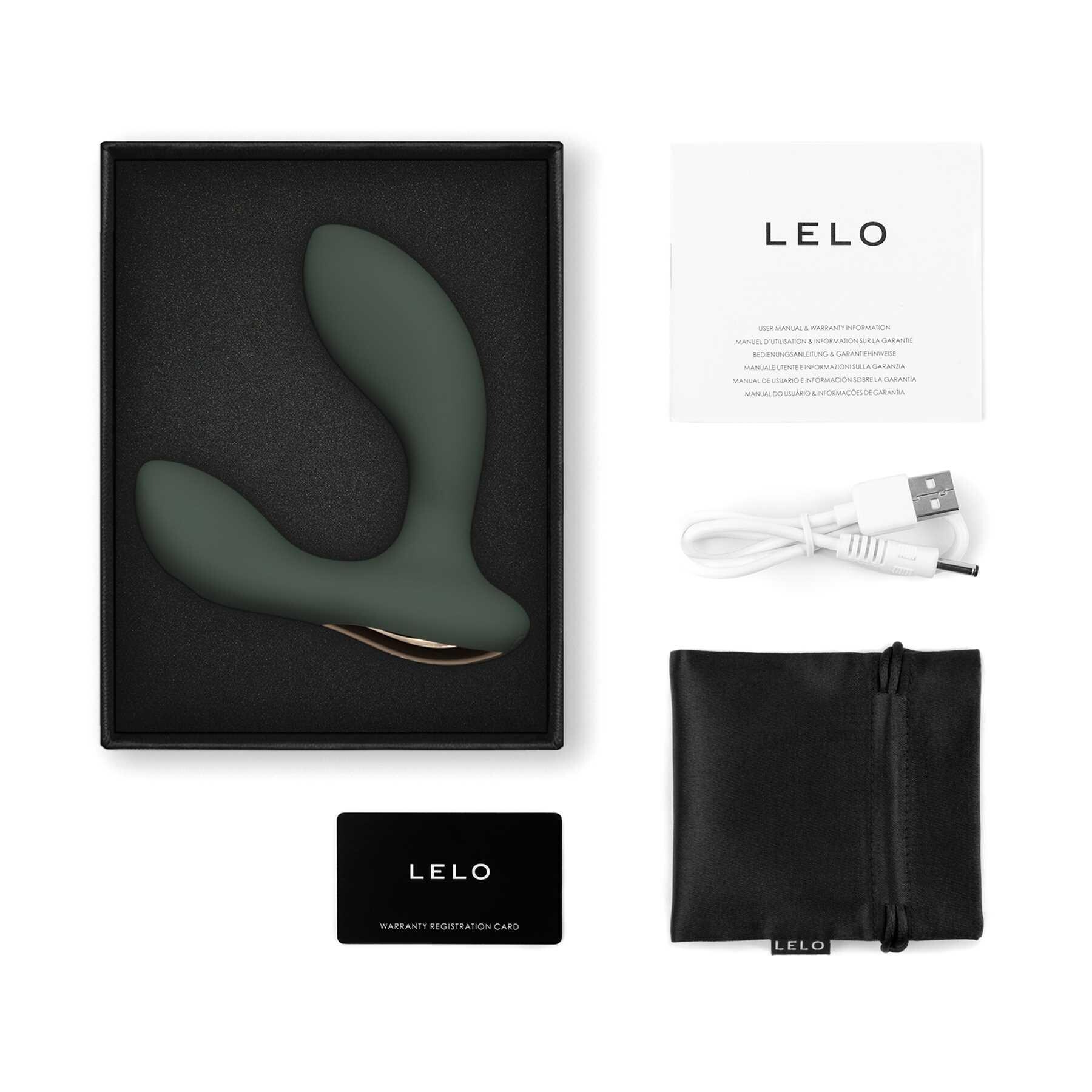 LELO Hugo 2 Prostate Massager teal with accessories
