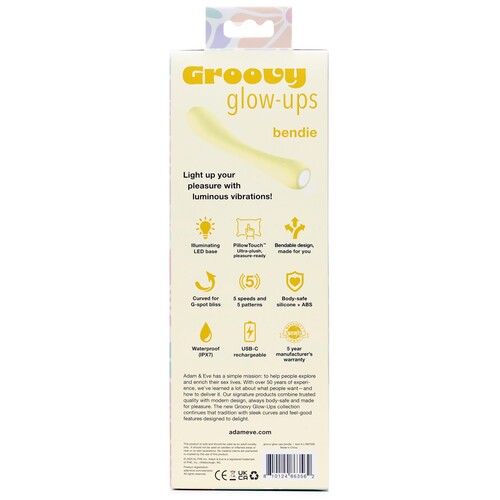 Groovy Glow Ups Bendie G-Spot Vibe - Back of Box