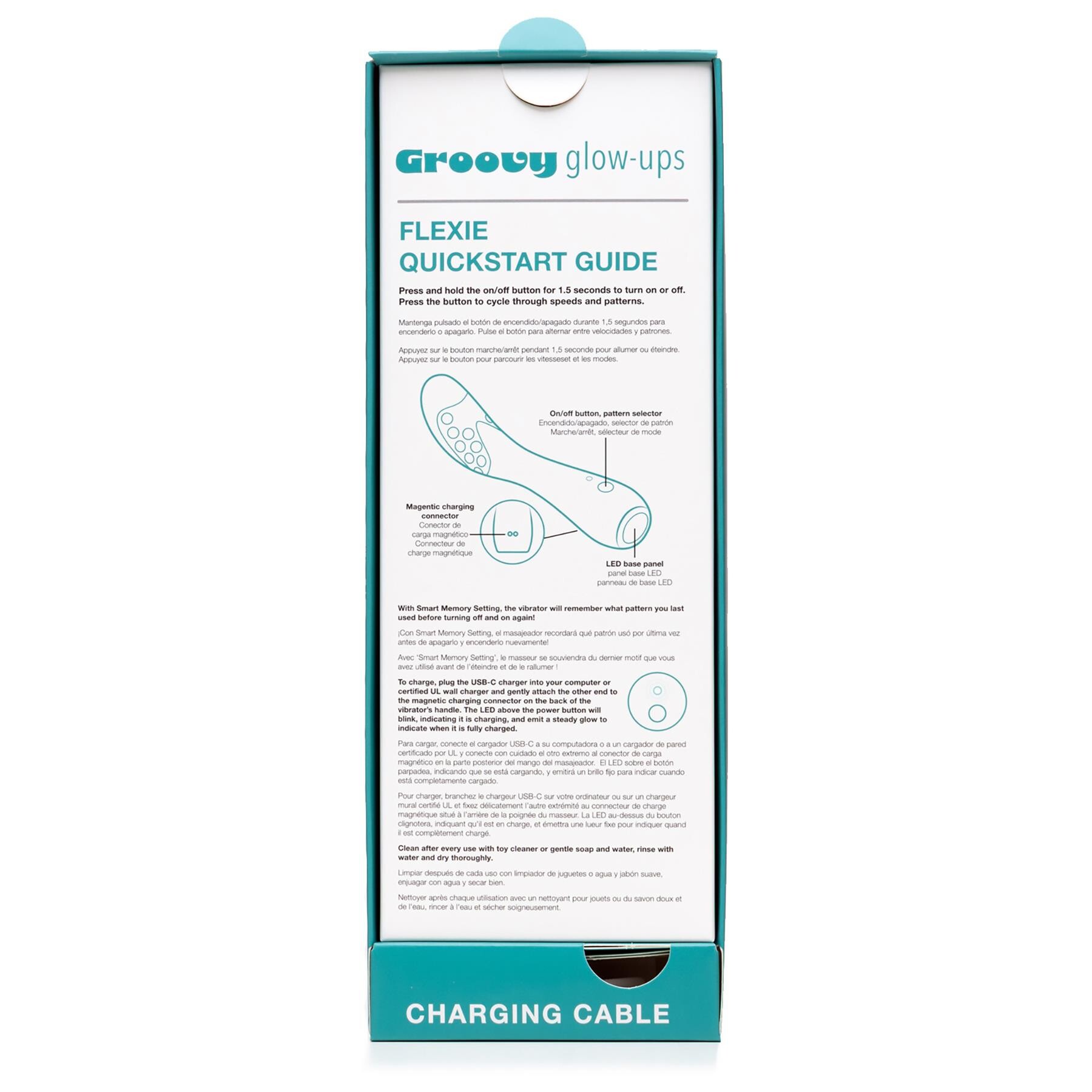 Groovy Glow Ups Flexie G-Spot Vibrator - Manual Inside Box