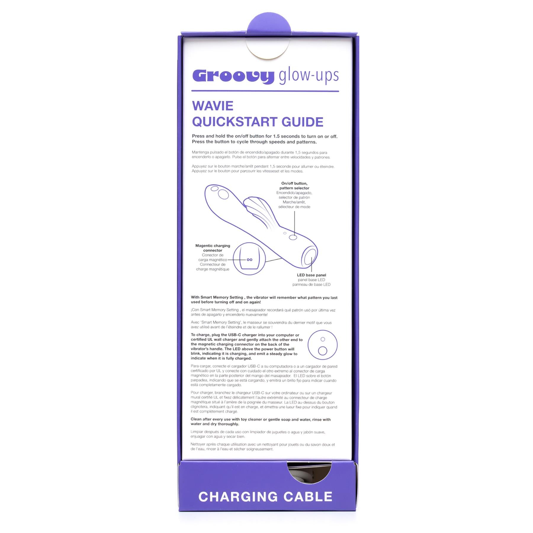 Groovy Glow Ups Wavie Dual Stimulating Vibrator - Manual Inside Box