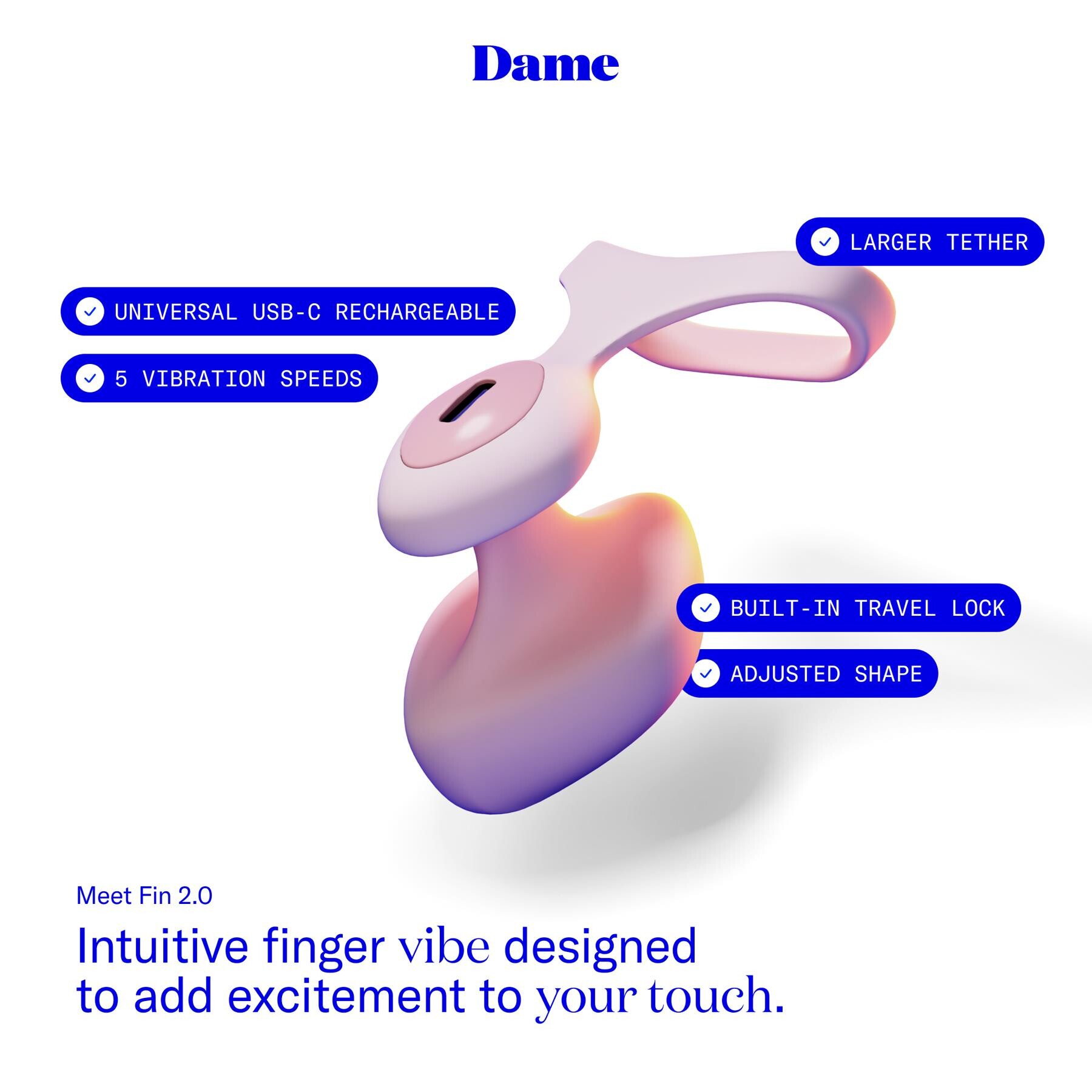Dame Fin Finger Vibrator features 2