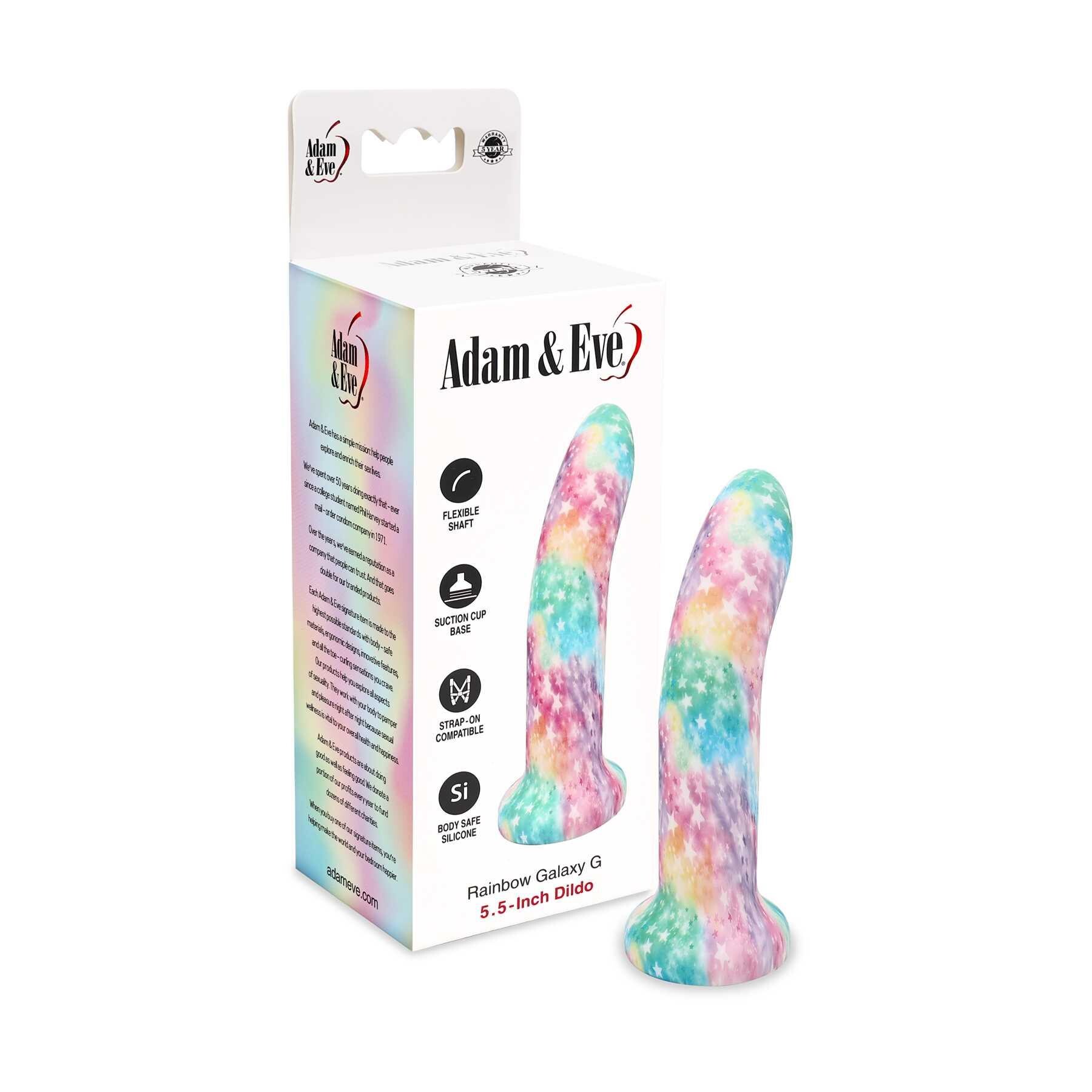 RAINBOW GALAXY DILDO 5.5 product with package
