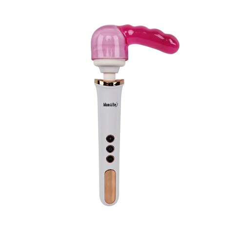 Adam & Eve Wanderful Pink Probe Wand Attachment - Product Shot on Wand Massager