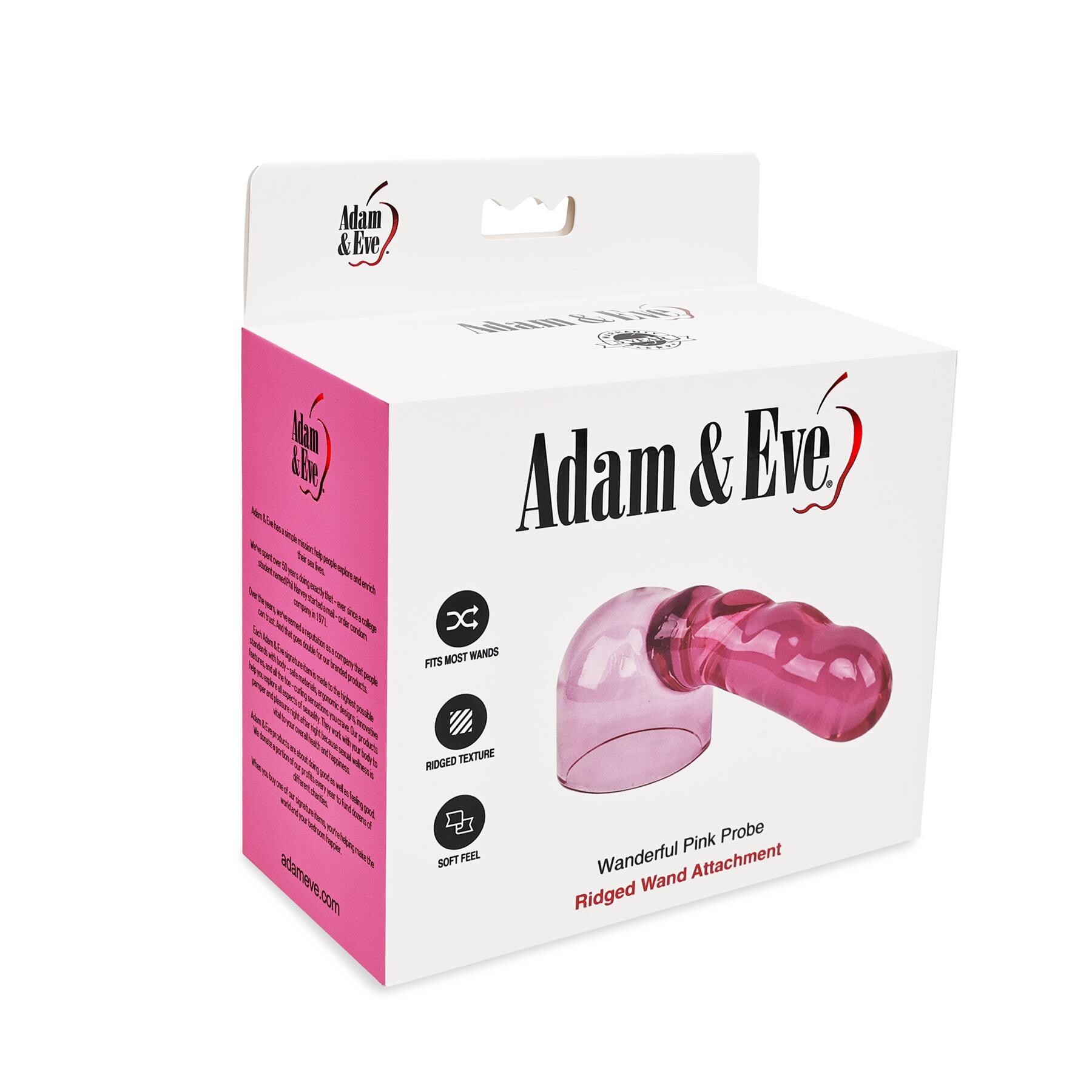 Adam & Eve Wanderful Pink Probe Wand Attachment - Packaging - Front