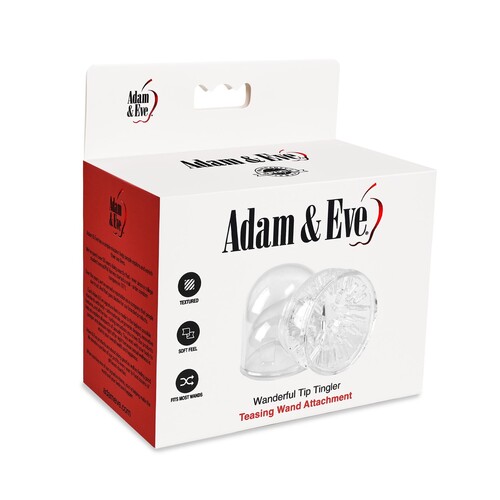 Adam & Eve Wanderful Tip Tingler Wand Attachment - Packaging Shot - Front
