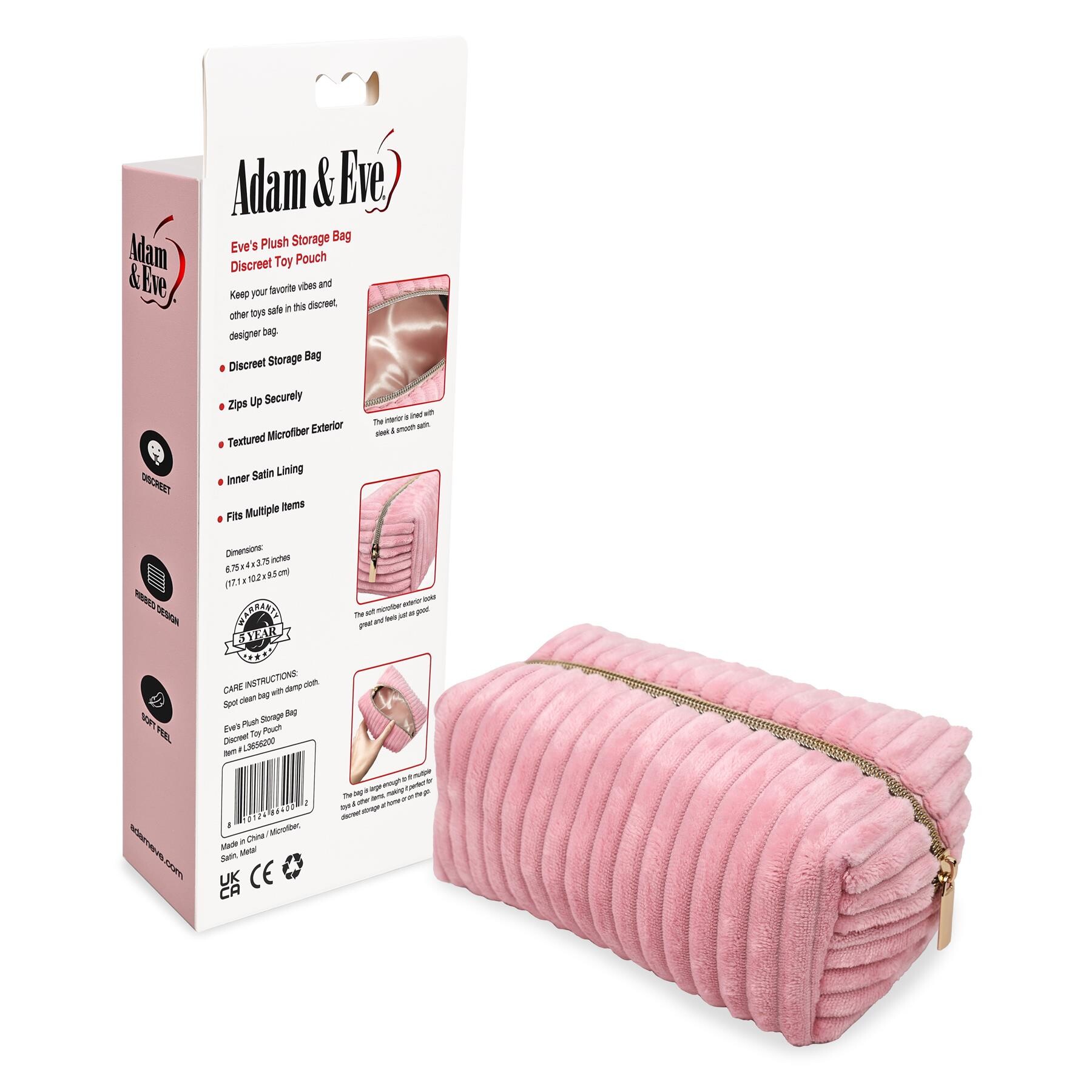 EVE'S PLUSH TOY STORAGE BAG WITH BACK OF PACKAGE