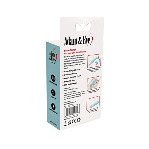 ADAM & EVE SHAPE SHIFTER VIBE WITH ATTACHMENTS BACK PACKAGE