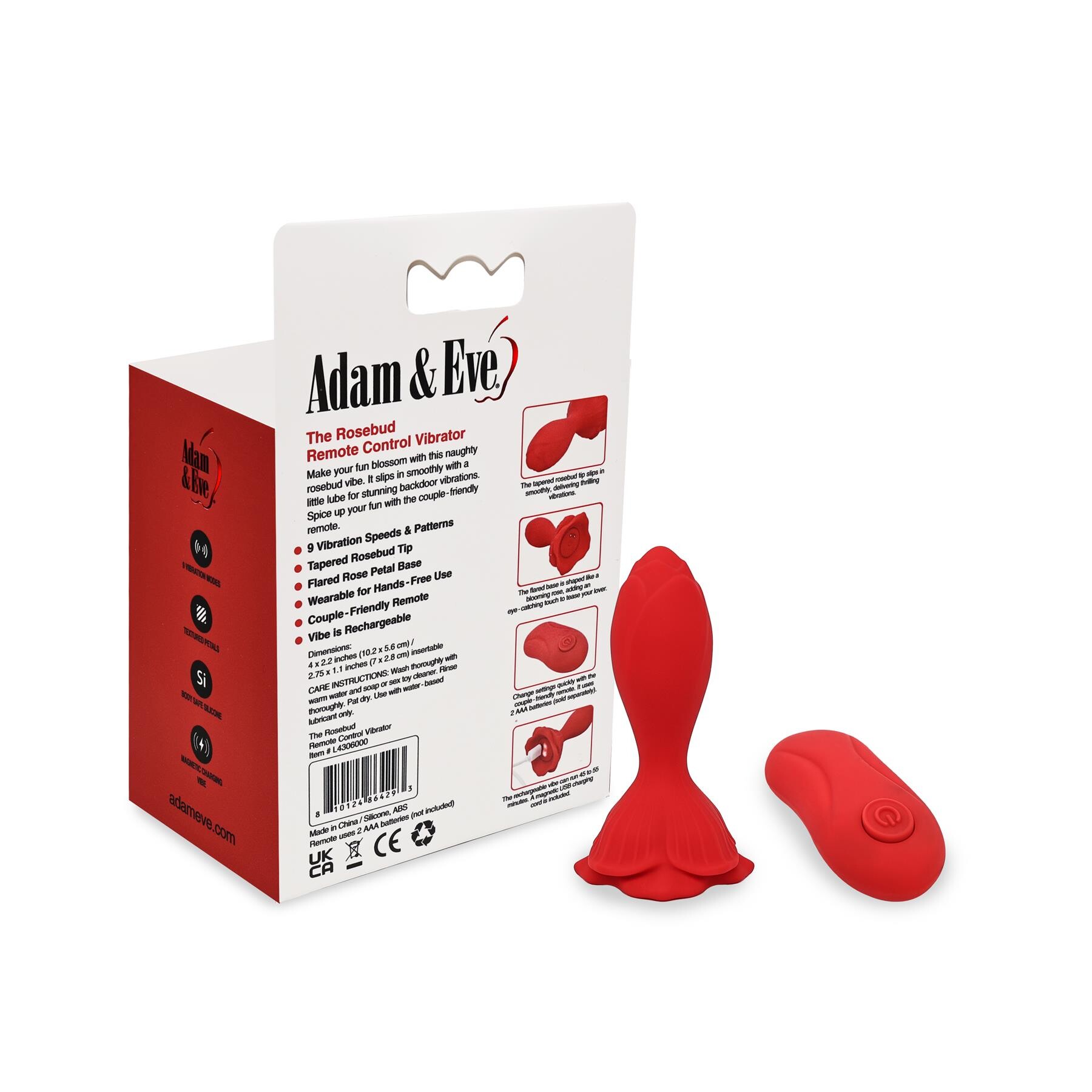 ADAM & EVE THE ROSEBUD WITH BACK OF PACKAGE