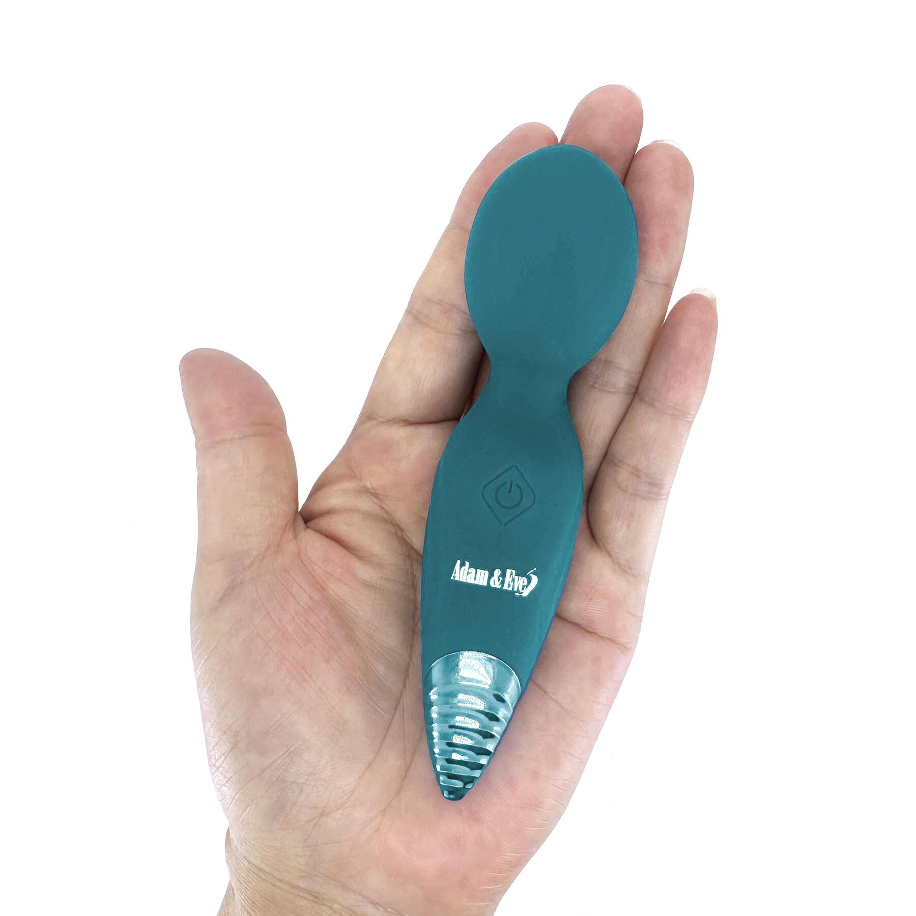 Adam & Eve Dew Drop Petite Wand Massager - Hand Shot