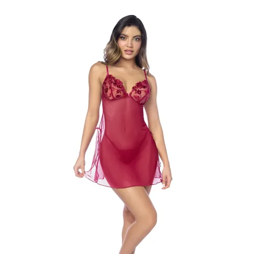 Holiday Metallic Embroidered Cups Babydoll front