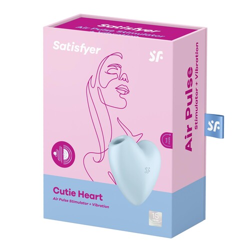 Cutie Heart Air Pulse Clitoral Stimulator package shot color blue