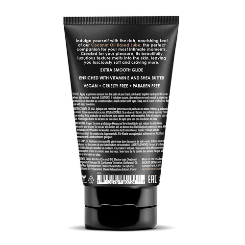 coconut oil based intimate  lubricant  back