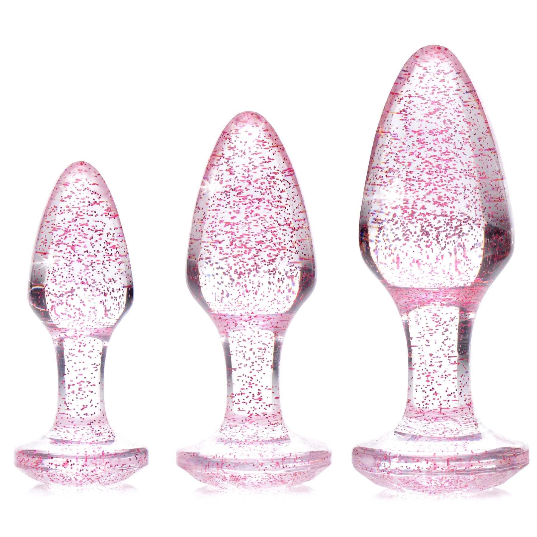 BOOTY SPARKS PINK GLITTER GEM Butt Plugs