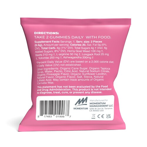 Her Libido Lift Gummies 2 Serving Foil back