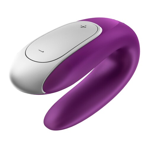 Satisfyer Double Fun Couples Massager - side view pruple
