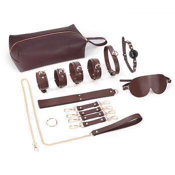 Adam & Eve Mahogany Desires Bondage Collection With Travel Case - All Components