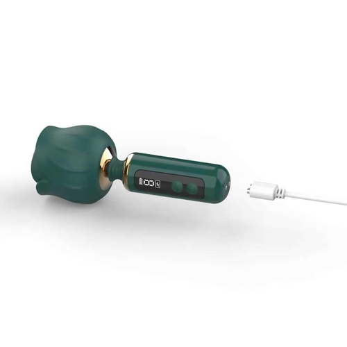 Adam & Eve The Royal Rose Digital Mini Wand - Product Shot - Charger Visual