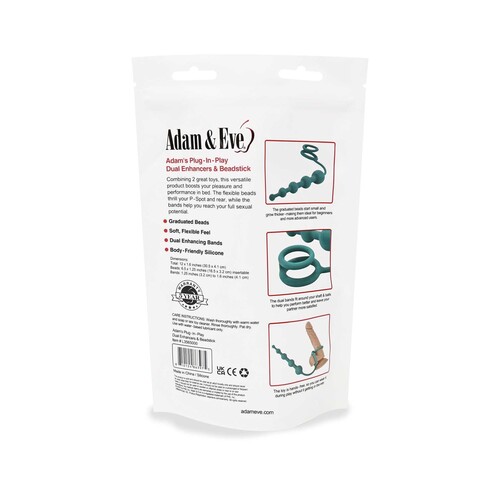 ADAM'S PLUG-IN-PLAY DUAL ENHANCER back of package