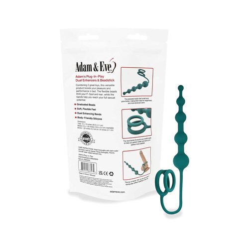 ADAM'S PLUG-IN-PLAY DUAL ENHANCER product back of package