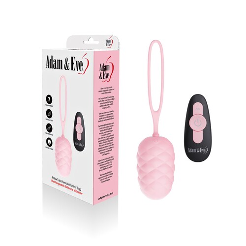 Adam & Eve PillowTalk Remote Control Egg - Product and Packaging