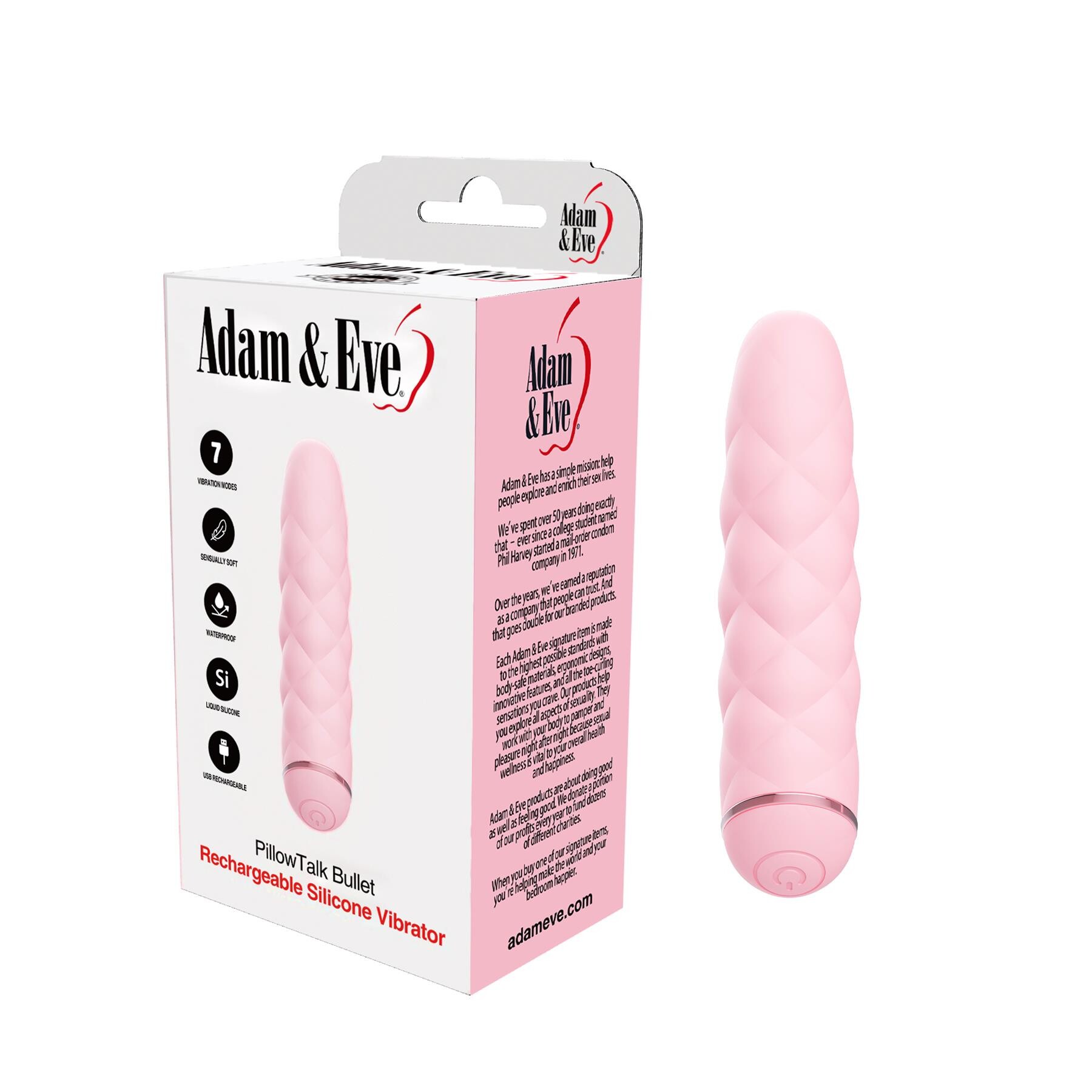 Adam & Eve PillowTalk Bullet - Product and Packaging